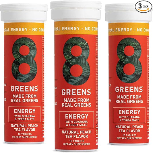 8Greens Supergreens Tablets | Super Greens Powder Superfood Tablet, Metabolism Immunity & Focus, Daily Greens Effervescent Tablets, Organic: Aloe Vera, Spirulina, Chlorella, Energy, 30 Servings