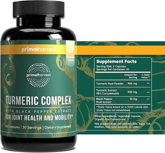Primal Harvest 1 Pack, Primal Turmeric 60 Capsules