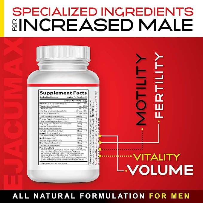 Ejacumax Vitality- Prenatal Vitamins for Men- 60 Capsules