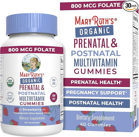 MaryRuth Organics Prenatal Vitamins for Women 800 mcg 30 Servings