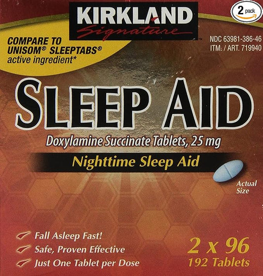 Kirkland Signature Nighttime Sleep Aid (Doxylamine 25 mg), 192 Tablets