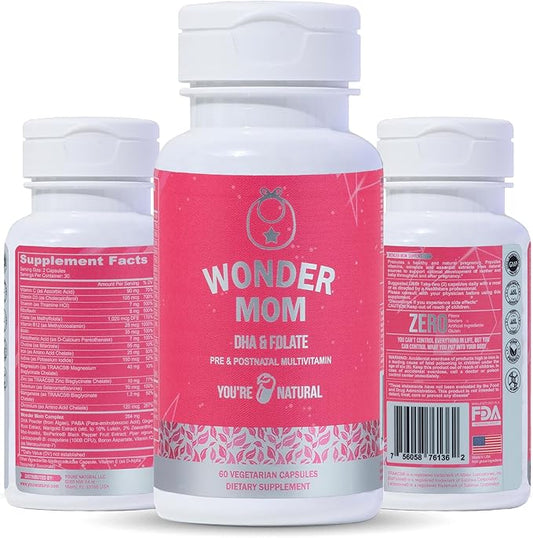 Premium Prenatal & Postnatal Vitamins: Folate, B12, Multivitamin 30 Days