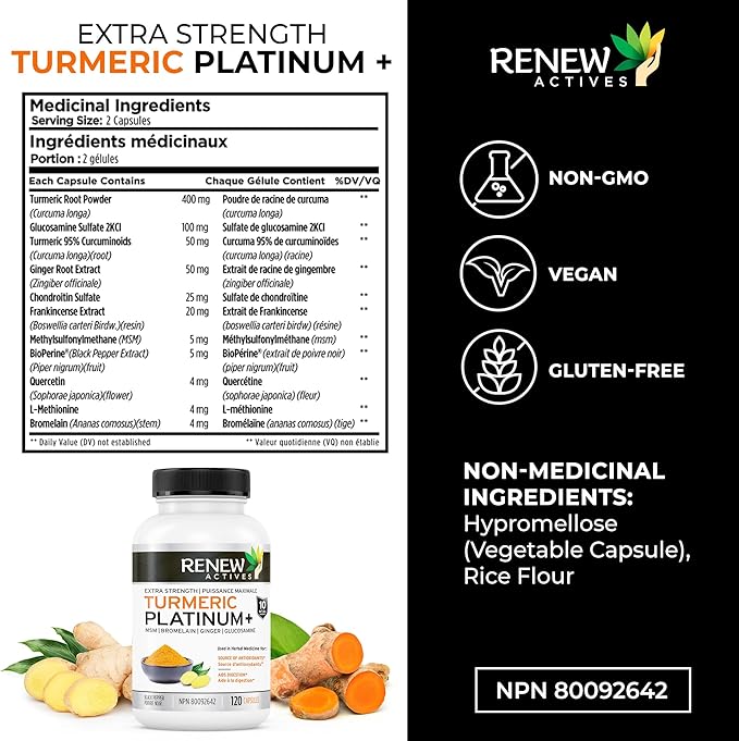 Renew Actives Turmeric Platinum 120 Capsules