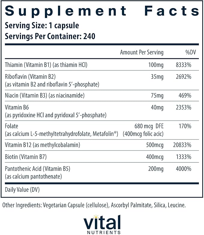Vital Nutrients Vitamin B-Complex 240 Capsules