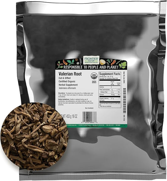 Frontier Organic Valerian Root, 1-Pound, Certified