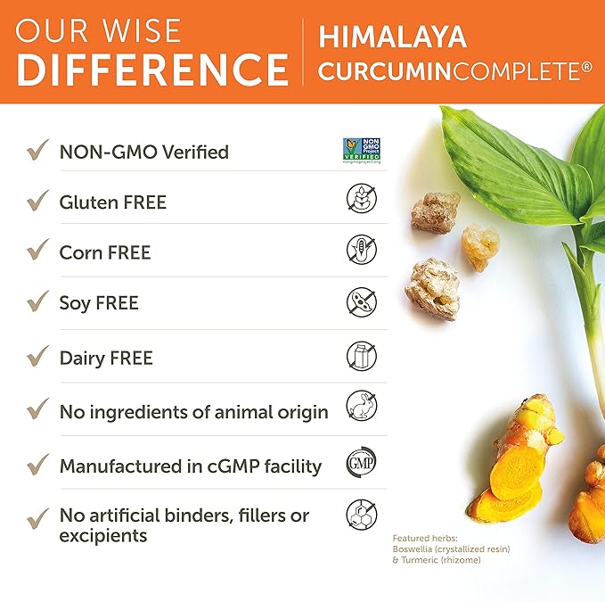 Himalaya Curcumin Complete for Joint Support 372 mg, 60 Capsules, 1 Month