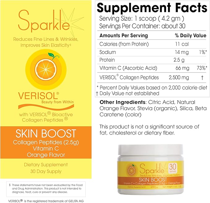 Sparkle Skin Boost (Orange) [30-Serves] (3-Pack) 3X 4.4oz 4.4oz