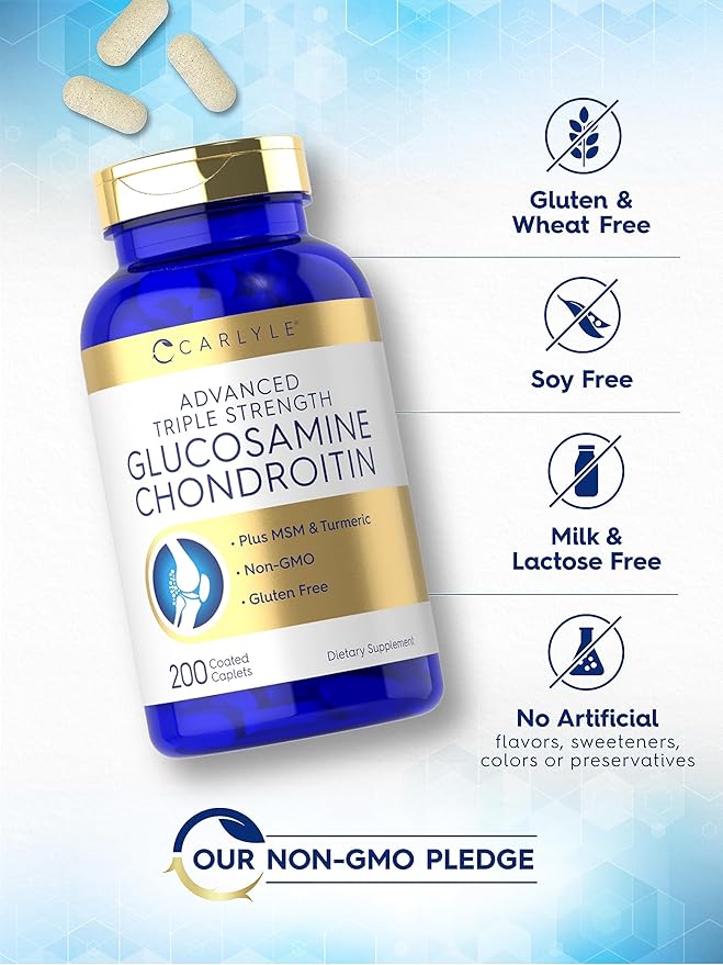 Carlyle Glucosamine Chondroitin MSM Turmeric 4050 mg 200 Count