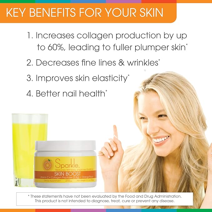 Sparkle Skin Boost (Orange) [30-Serves] (3-Pack) 3X 4.4oz 4.4oz
