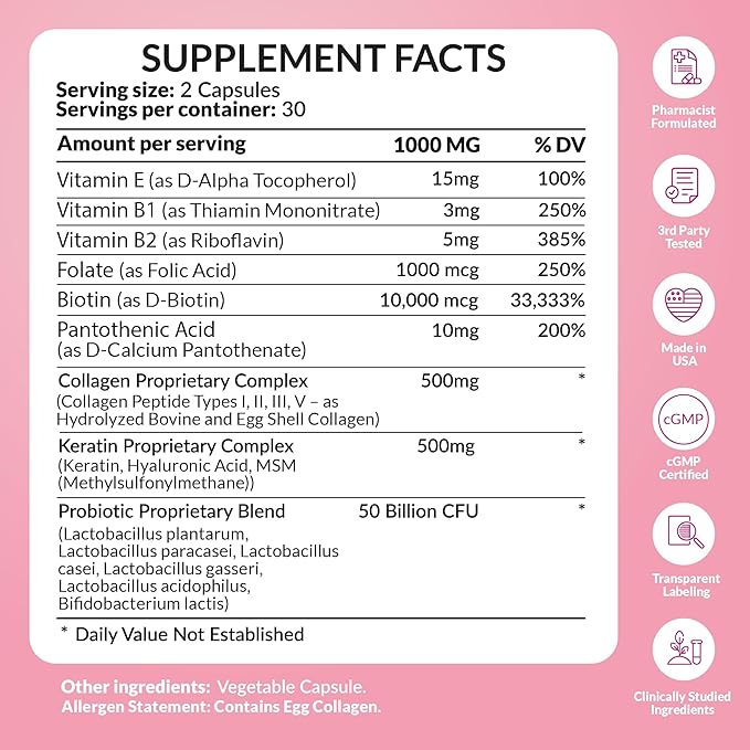 Hair, Skin, and Nails Vitamins 60 capsules