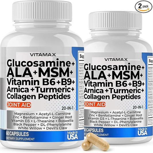 Glucosamine MSM Turmeric ALCAR Boswellia ALA 120ct