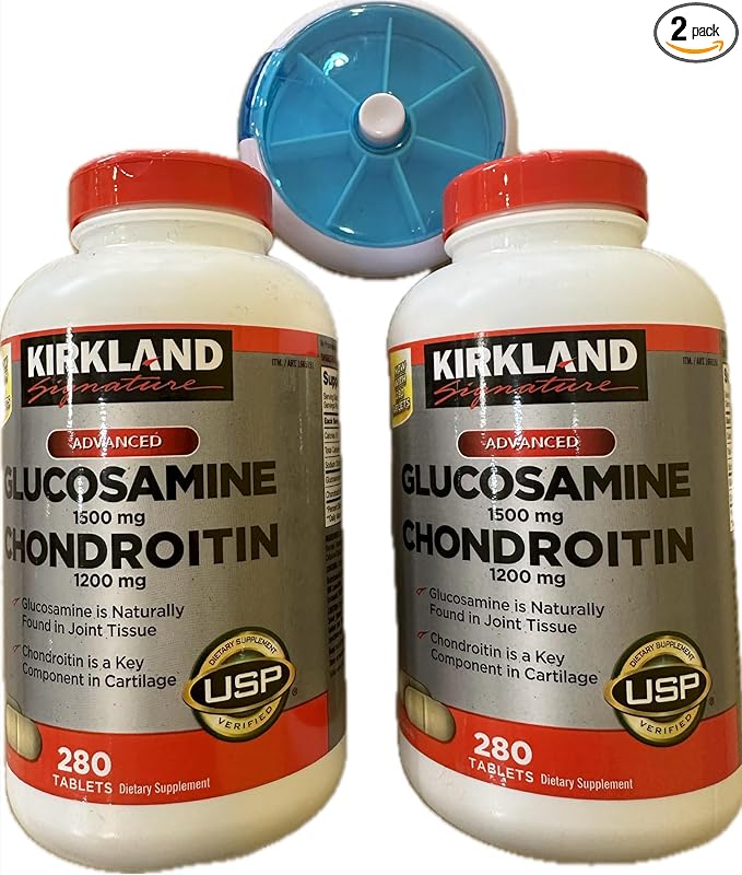 Costco Vitamin Bundle Kirkland Signature Glucosamine 280 Tablets (2 Packs) 1 Pill