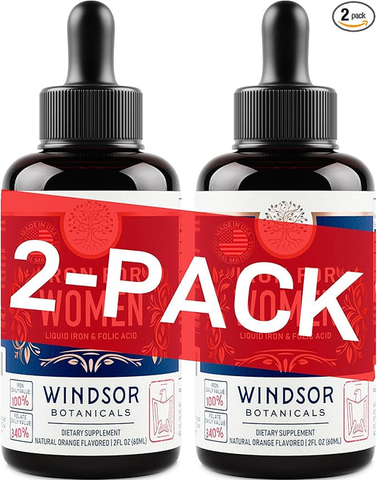 Liquid Iron Supplement for Women 2-Pack 2x2oz