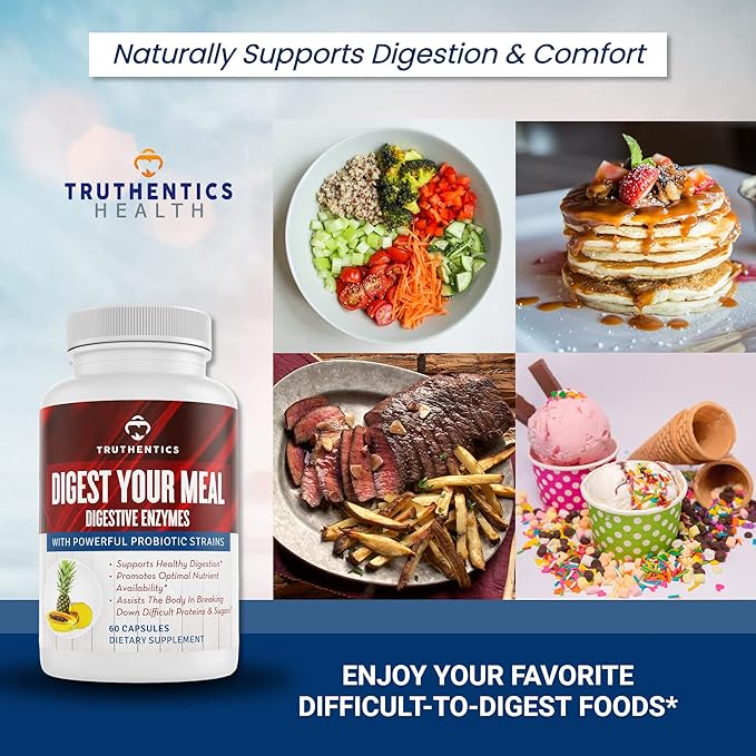 Digestive Enzymes Plus Probiotics with Bromelain, 60 Capsules