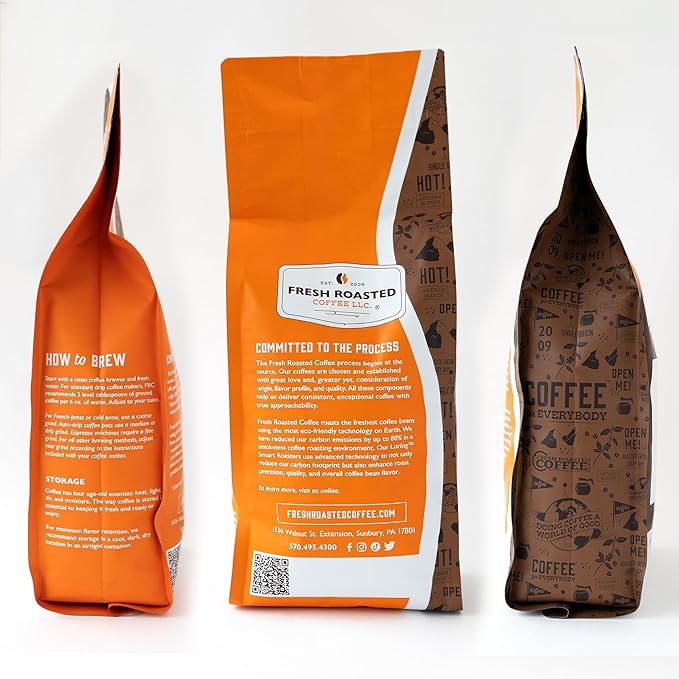 Fresh Roasted Coffee, Fair Trade Organic Timor, 2 lb (32 oz), Medium Roast, Kosher RFA, Whole Bean