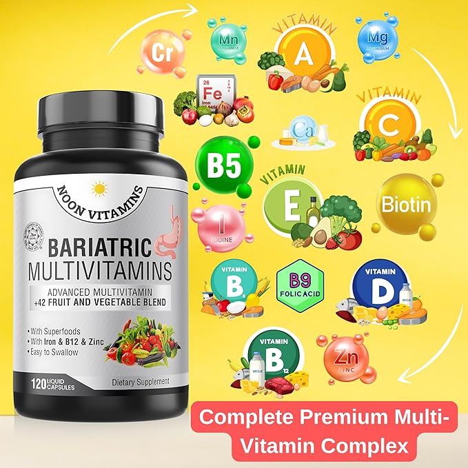 Bariatric Multivitamin with Iron & Zinc 42 Fruit 120 Capsules 2 Month