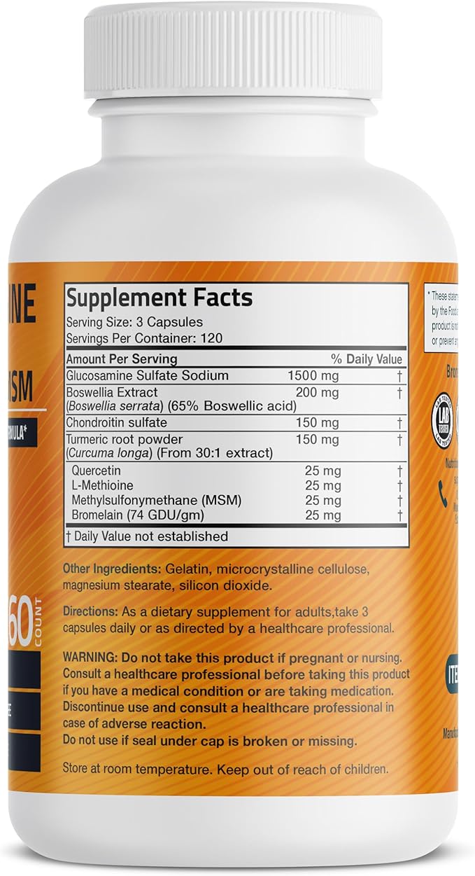 Bronson Glucosamine Chondroitin Turmeric & MSM 360 Capsules