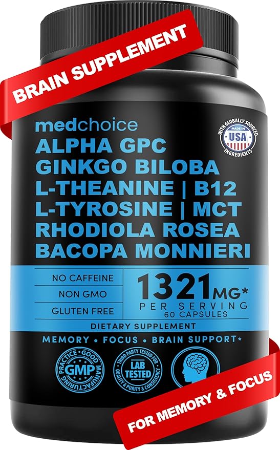 11-in-1 Nootropic Brain Supplements: Memory & 1321mg, 60ct 60ct - (1 pack)