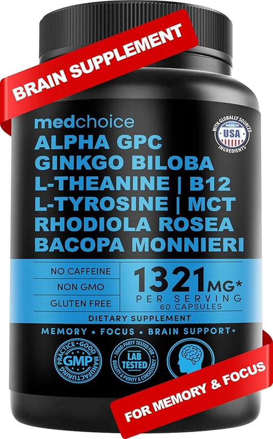 11-in-1 Nootropic Brain Supplements: Memory & 1321mg, 60ct 60ct - (1 pack)