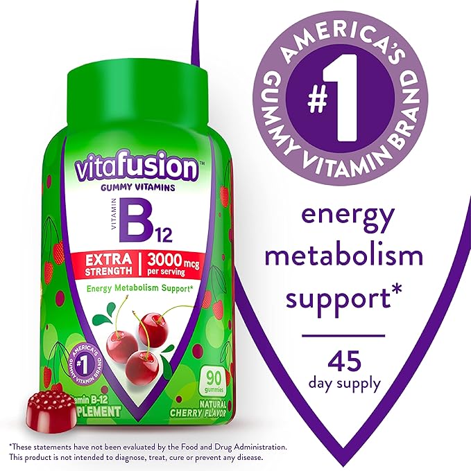 Vitafusion Vitamin B12 Gummy Vitamins 1 Brand, 90 and 60 Count