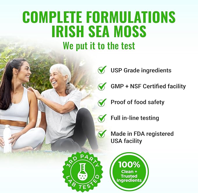 4000mg Sea Moss Supplement Blend 2000mg Ashwagandha 1200mg Turmeric 1000mg Bladderwrack 1500mg, Burdock 1000mg & D3 with
