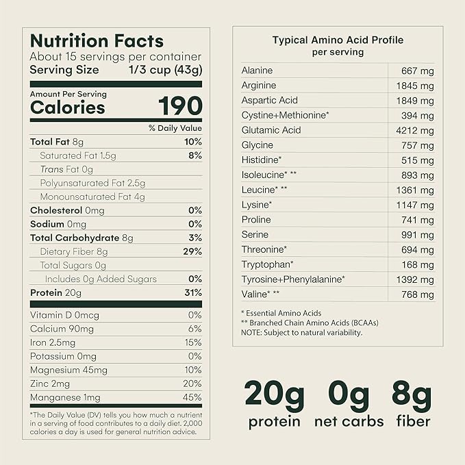 Mikuna Vegan Protein Powder (Unflavored, 15 Servings) - Plant Based Chocho Superfood Protein - Dairy Free Protein Powder Packed with Vitamins, Minerals & Fiber - Gluten, Keto & Lectin-Free