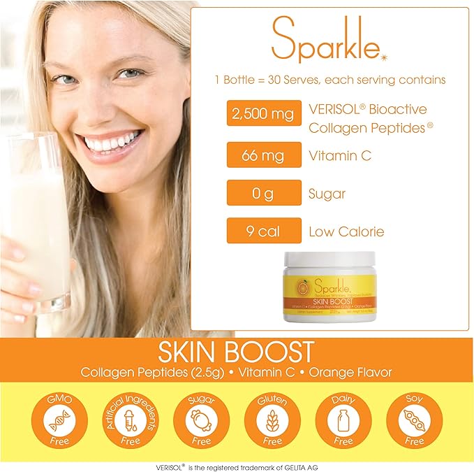 Sparkle Skin Boost (Orange) [30-Serves] (3-Pack) 3X 4.4oz 4.4oz