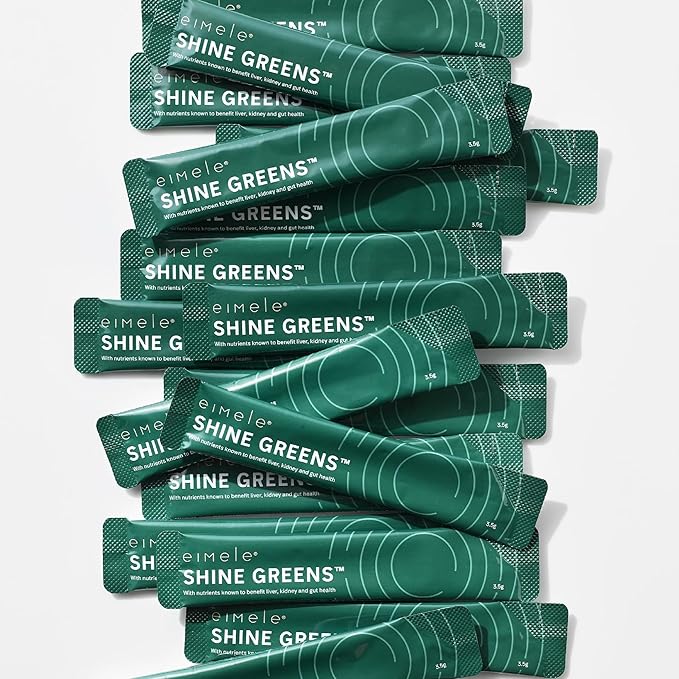 Shine Greens | Superfood Greens Powder Sachets | Supports Energy, Digestion & Immunity | Antioxidants, Essential Nutrients & Probiotics | 30 Sachets (3.70 oz Total)