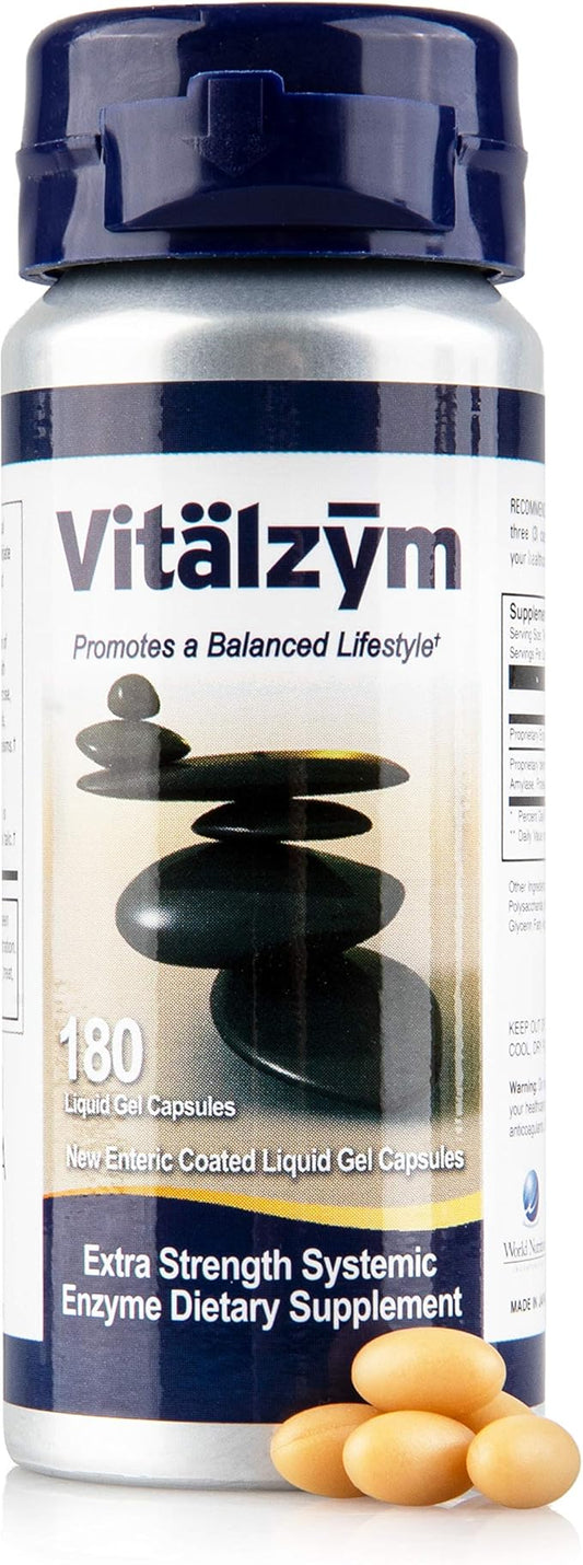 Proteolytic Systemic Enzymes Liquid Gel Capsules (180 Capsules)