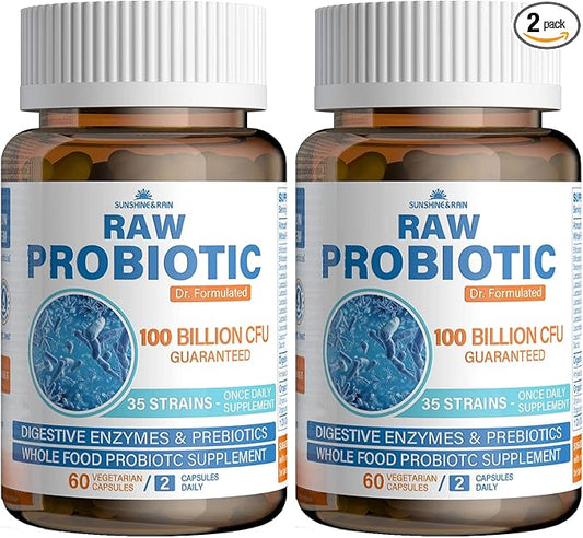 Raw Probiotics for Women & Men 100 Billion 35 Strains, 120 Vegan