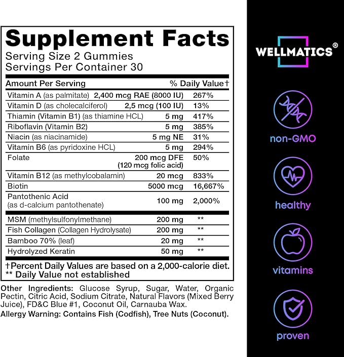 Hair Vitamins Biotin Gummies