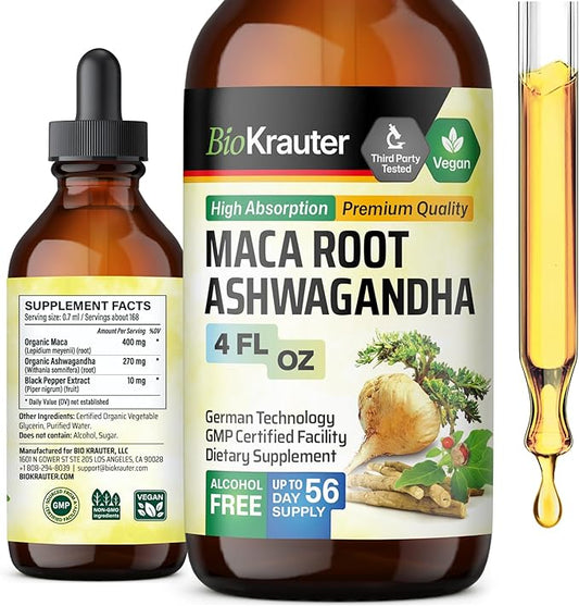 Maca Root and Ashwagandha Tincture 4 Fl.Oz.