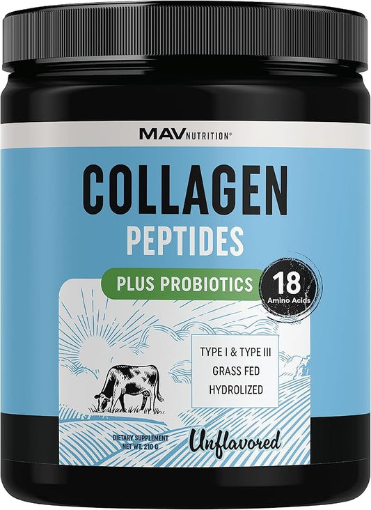 Collagen Peptides Powder with Probiotics 1 & 3 Grass 7000mg Per 210g Per