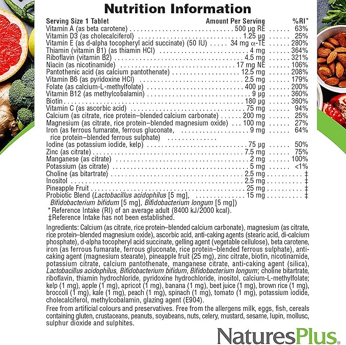 Natures Plus Source of Life Prenatal 800 mcg 90 Vegetarian 45 Servings