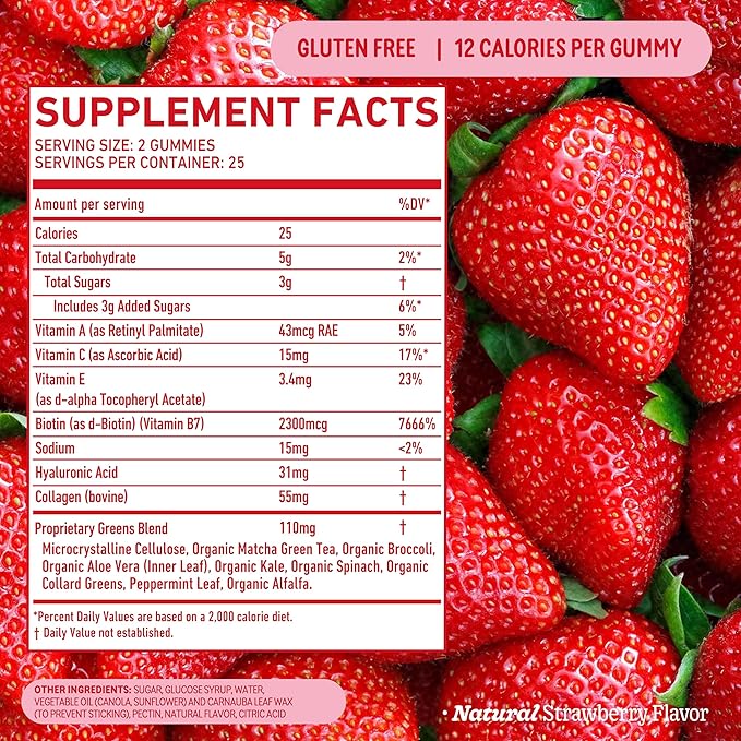 8Greens Skin Gummies with Collagen & Biotin 50 Vegan